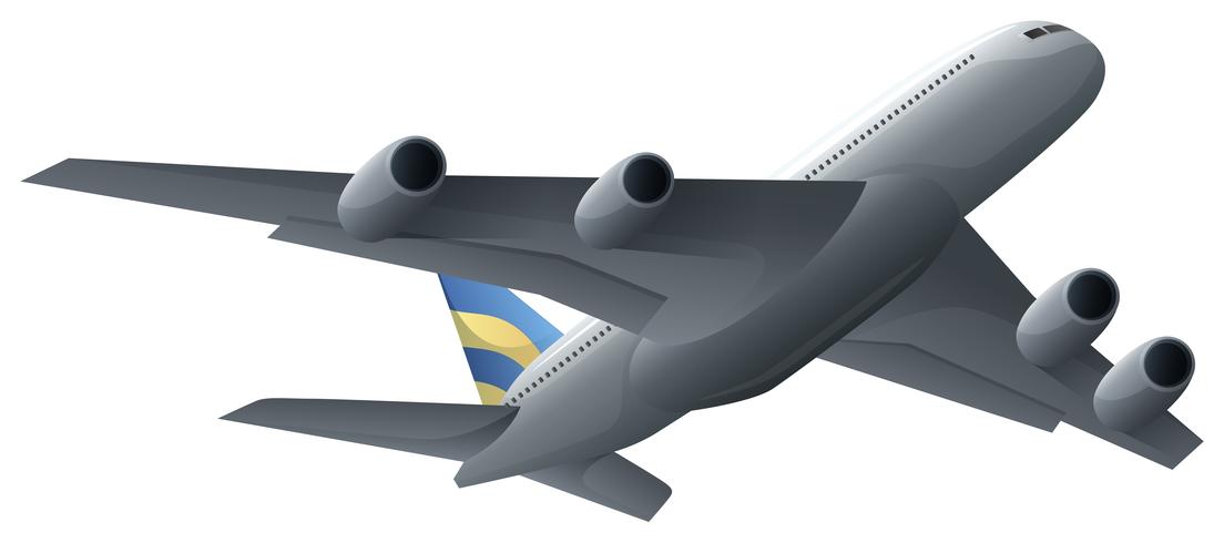 Airplane flying on white background vector