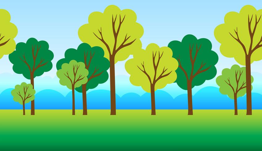 Seamless background with trees in park vector