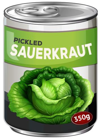 A tine of pickled sauerkraut vector