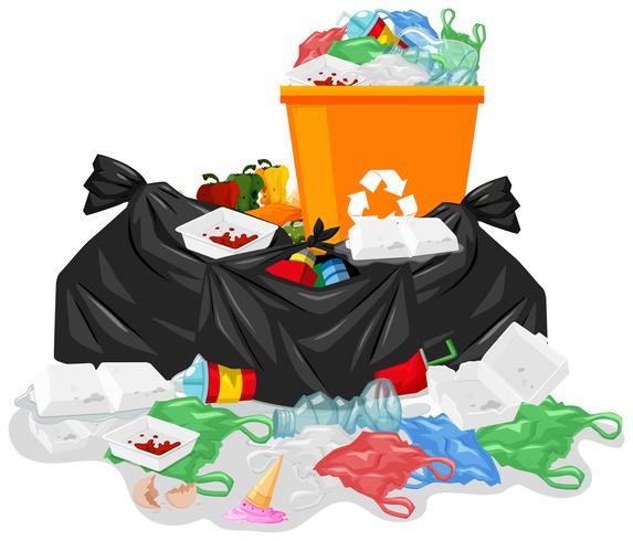 Trash on white background vector