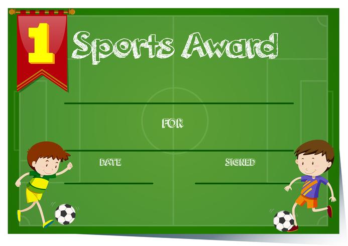 Certificate template for sports award vector