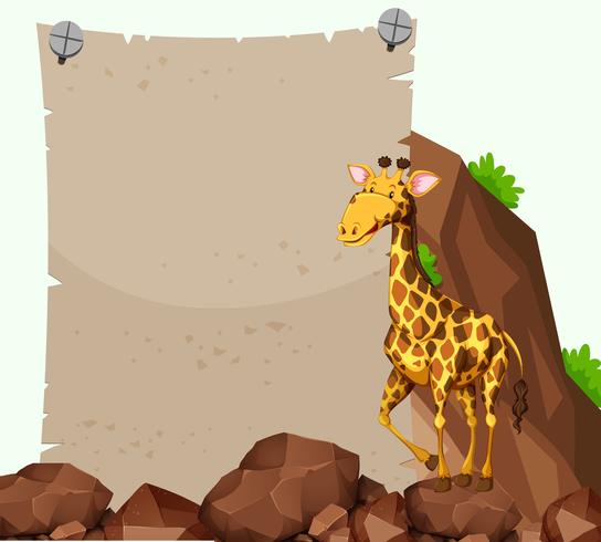 Plantilla de papel con jirafa vector