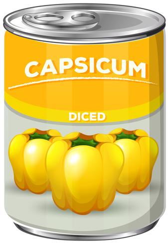 A Can of Capsicum on Whate Background vector