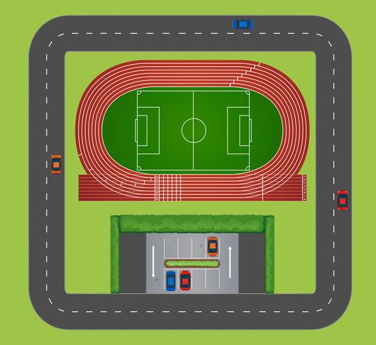 Vista de la pista de deportes. vector