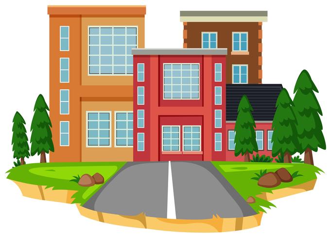 Isolated city town building vector