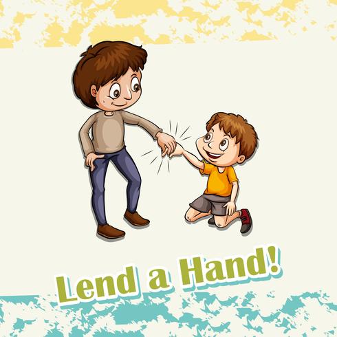 Idiom lend a hand vector