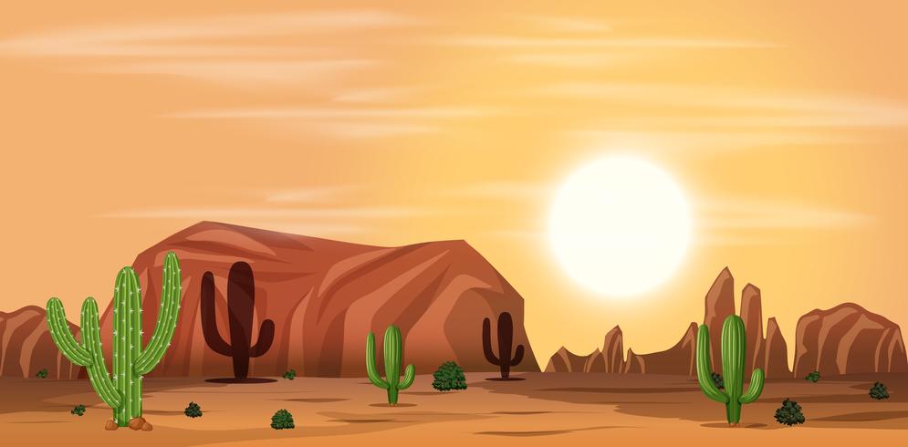 Un paisaje desértico caliente vector