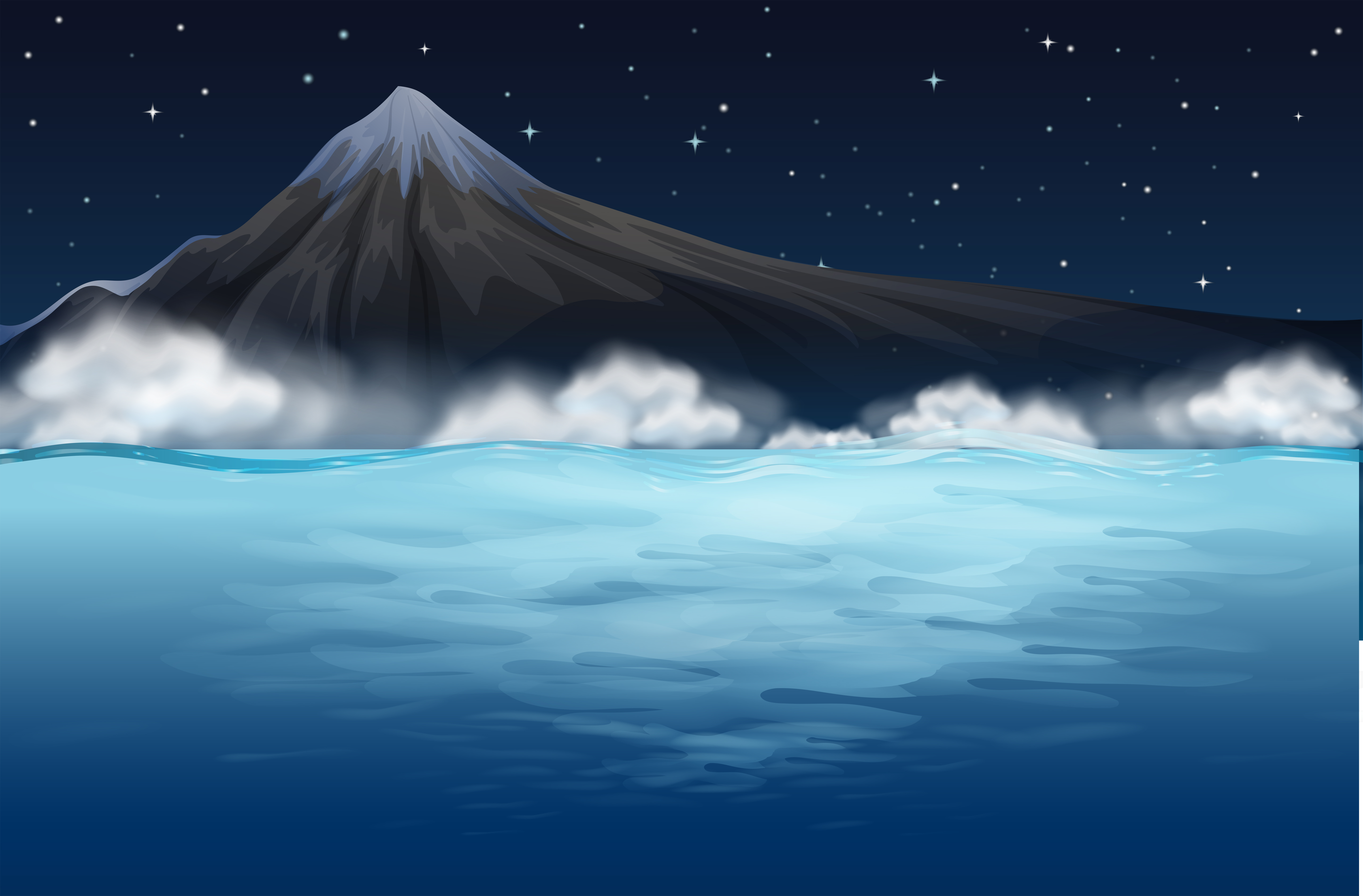 Mountain View From The Sea 293937 Vector Art At Vecteezy