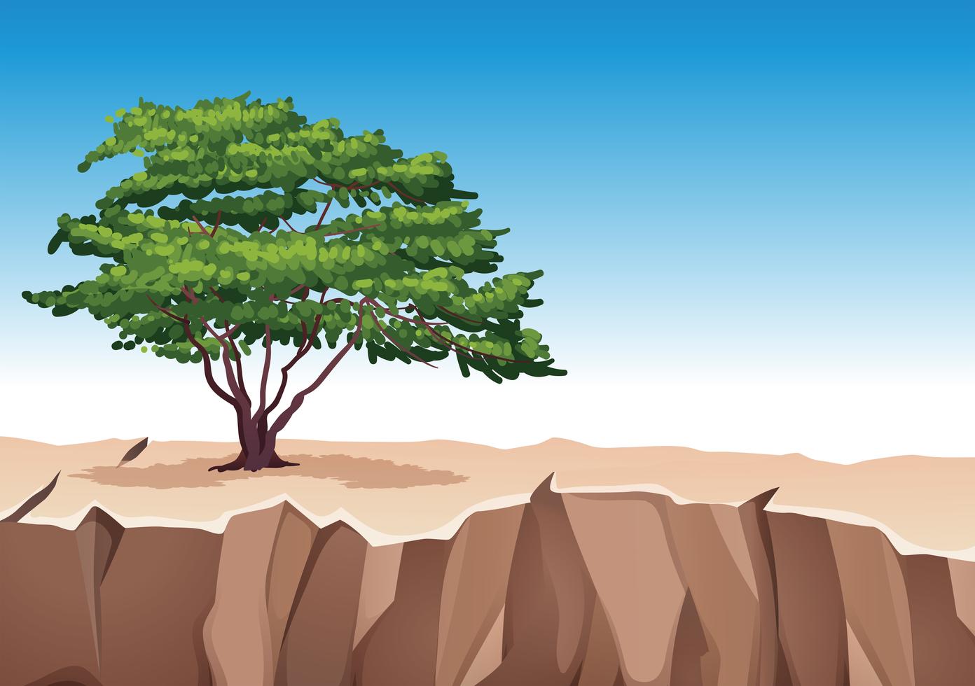 Tree on stone mountain 293941 Vector Art at Vecteezy