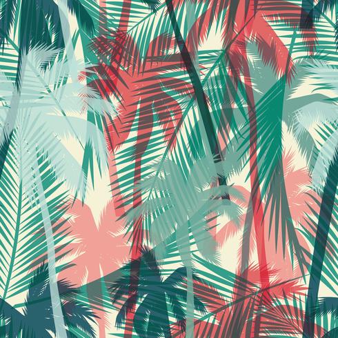 Seamless exotic pattern with palm leaves. vector