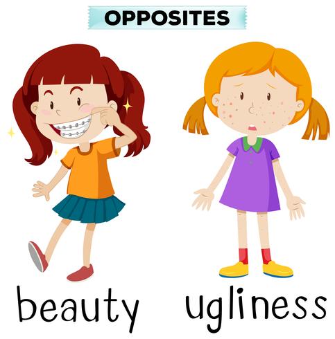 Opposite words for beauty and ugliness - Download Free Vector Art, Stock Graphics & Images