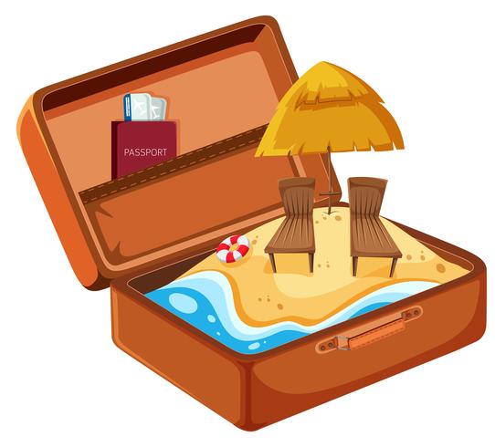 Summer beach vacation in suitcase - Download Free Vector Art, Stock Graphics & Images