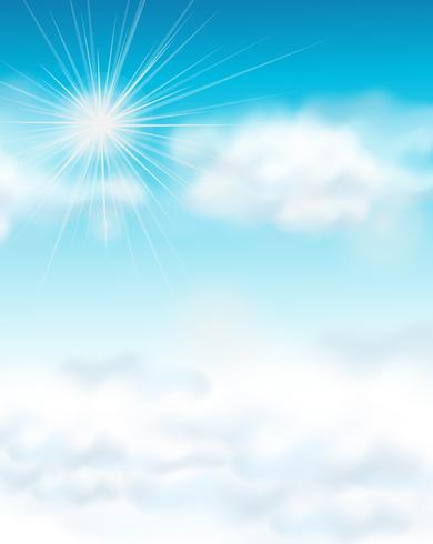 Backgroud design with bright blue sky vector
