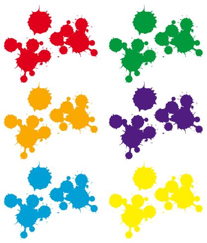 Splash background in six colors vector