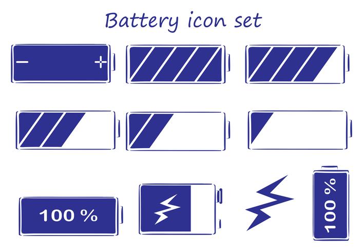 Battery icon set vector