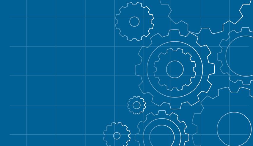 Gears on Blue Background Template vector