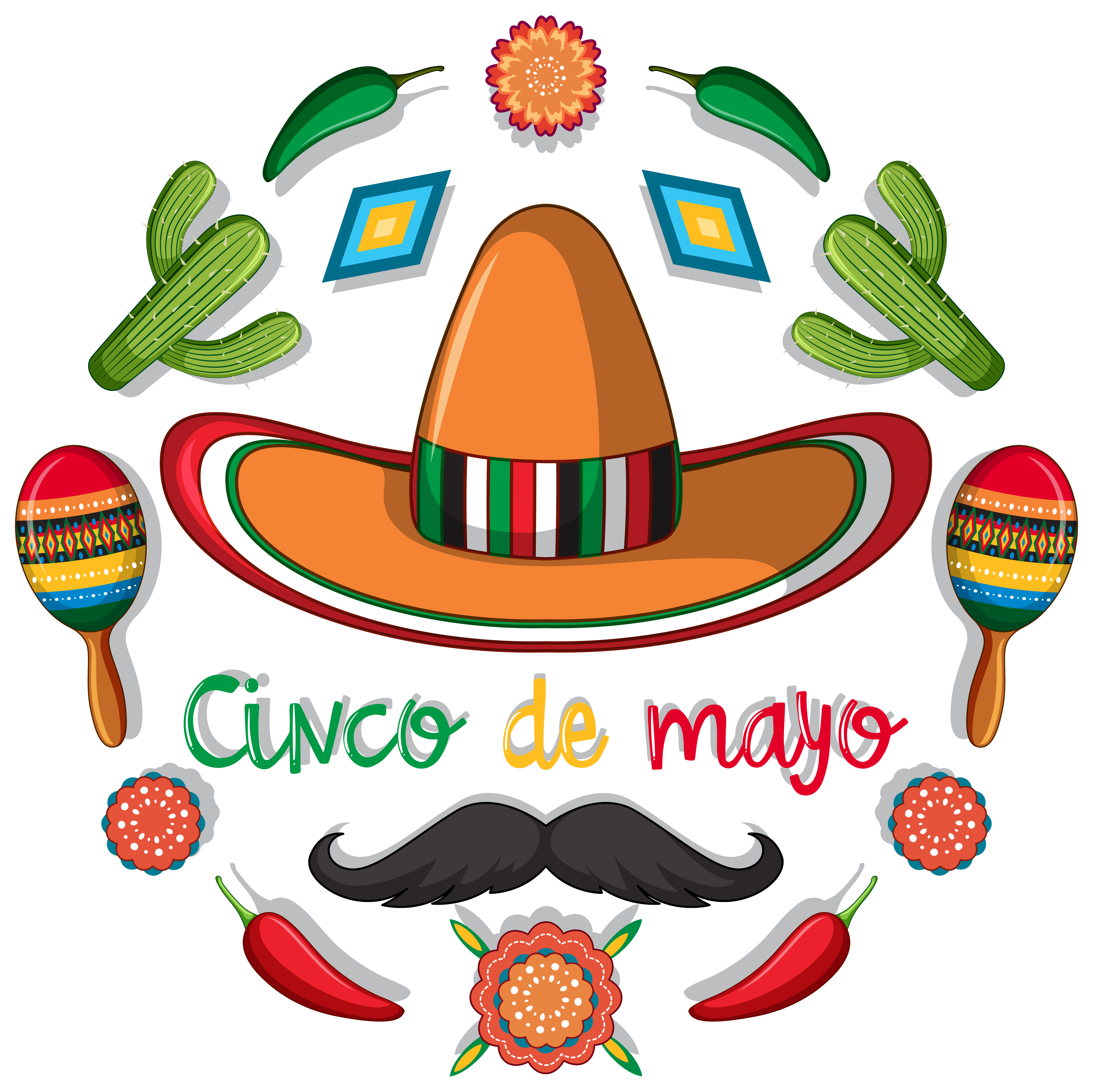 Cinco de mayo card template with mexican decorations 294080 Vector Art