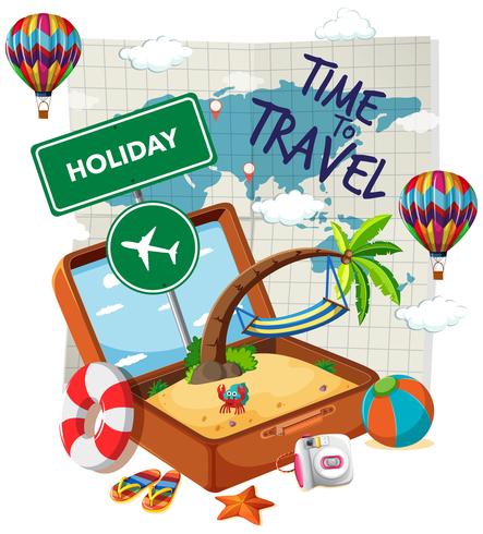 Time to travel template vector