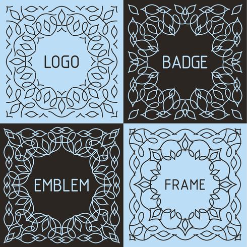 Vector outline frames and badges.