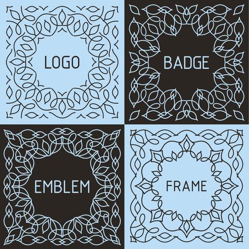 Vector outline frames and badges.