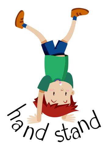 A Boy Standing Upside Down on Their Hands. vector