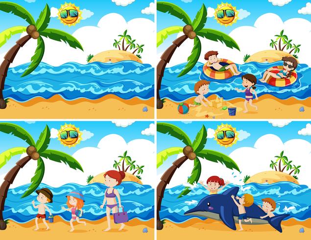 A Set of Beach Activities vector