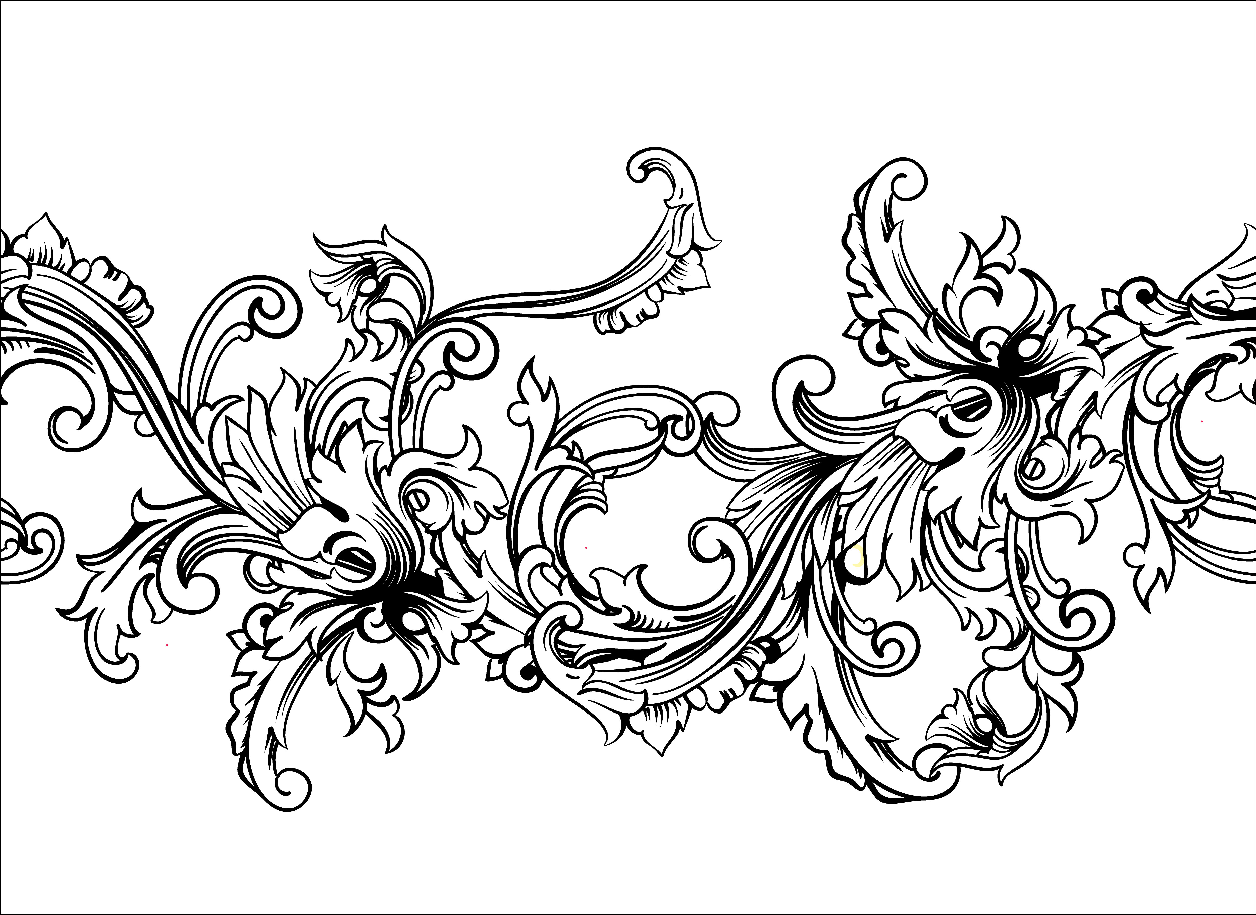 Page De Garde Baroque Ornamental border, frame. Baroque pattern. Vector seamless. 294200