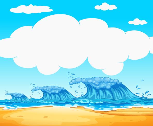 Fondo de océano con olas vector