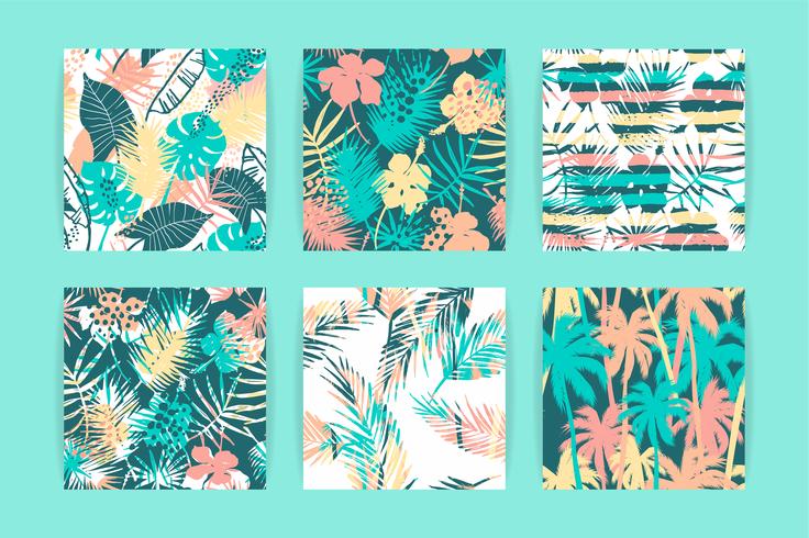 Seamless exotic pattern with tropical plants. vector