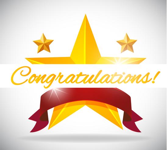 Card template for congratulation with stars background vector