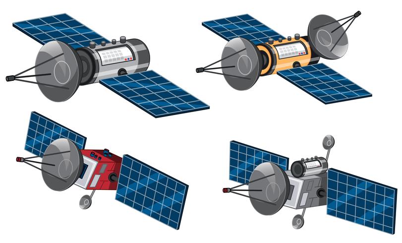 Conjunto de satélite espacial vector