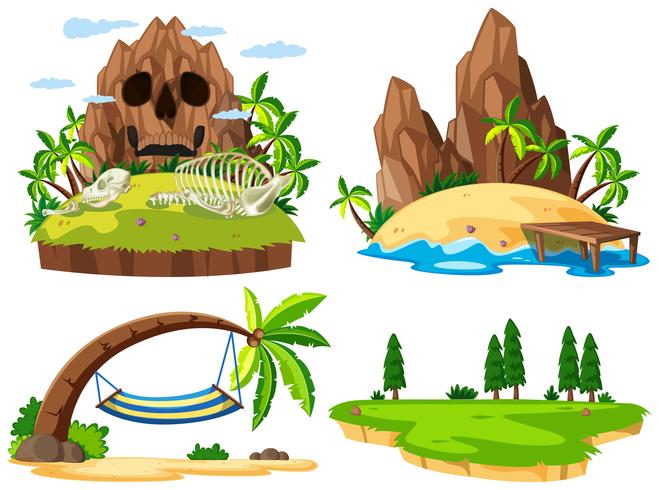 Conjunto de isla diferente vector