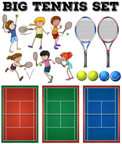 Tennis players and courts - Download Free Vector Art, Stock Graphics & Images