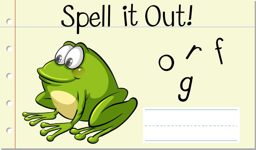 Spell English word frog vector