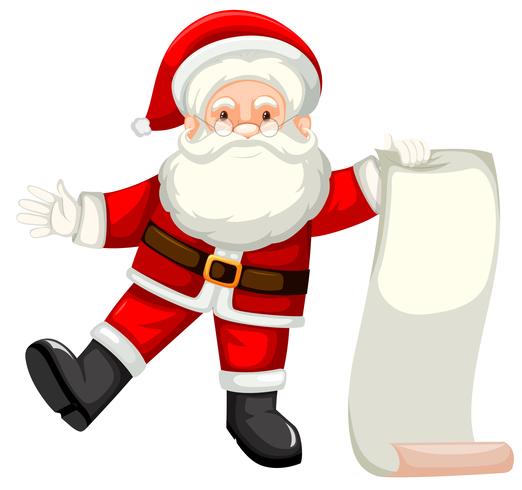 Una lista de papel de santa holding vector