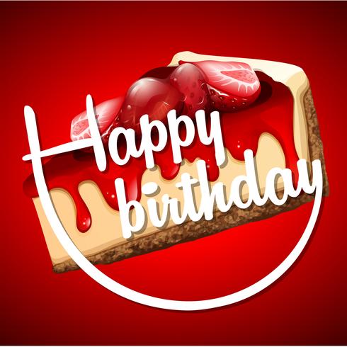 Happy Birthday card template with cheesecake vector