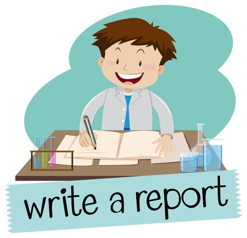 Write a report flashcard vector