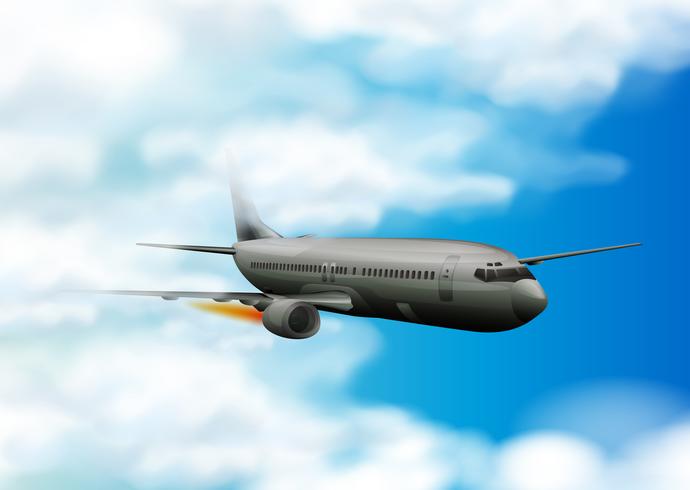 Airplane flying in the blue sky - Download Free Vector Art, Stock Graphics & Images
