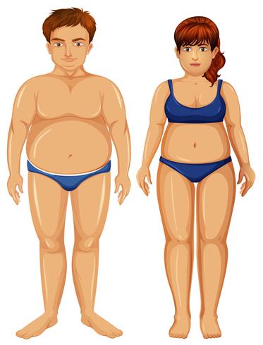 Set of overweight figures vector