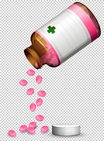 Un conjunto de pastillas de color rosa vector