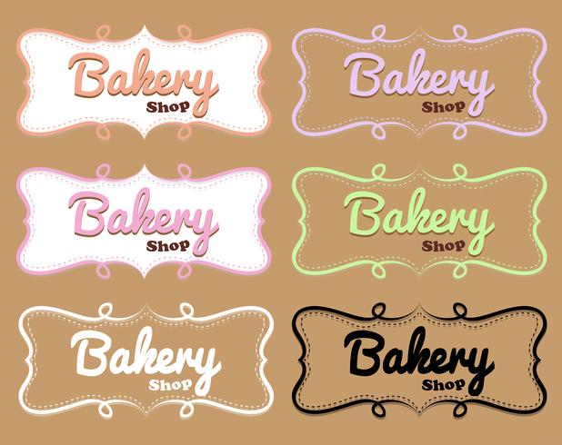 Bakery shop label in different designs vector