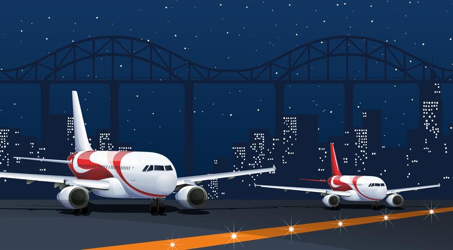 Two airplanes on runway - Download Free Vector Art, Stock Graphics & Images