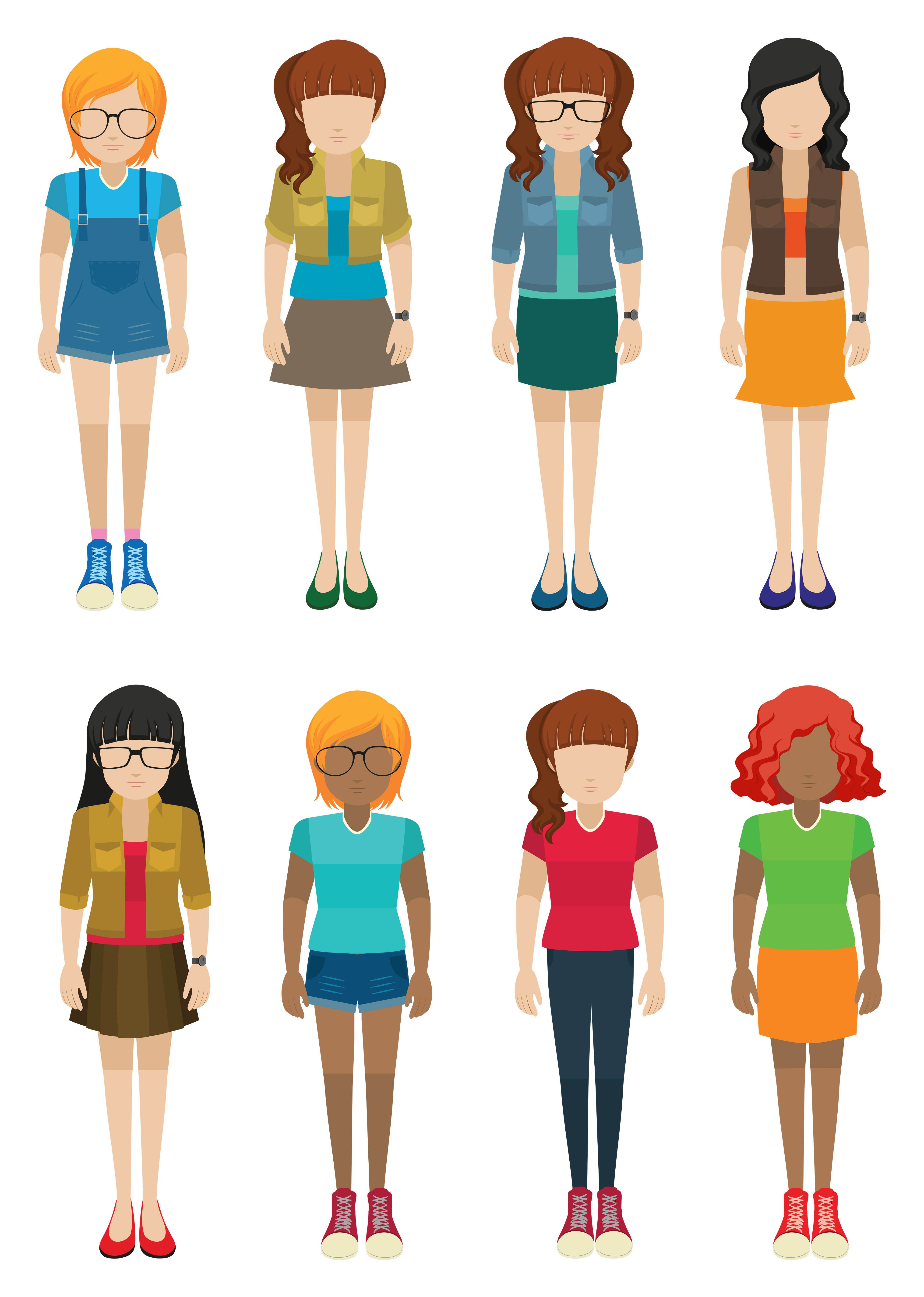Template of girls with no faces 294417 Vector Art at Vecteezy