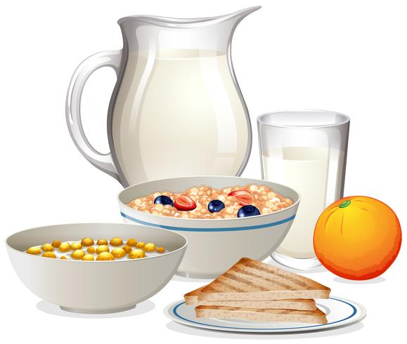 A Healthy Breakfast on White Background vector