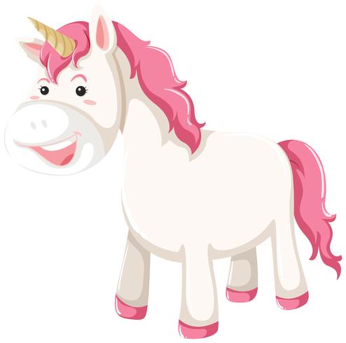 A unicorn character on white background vector