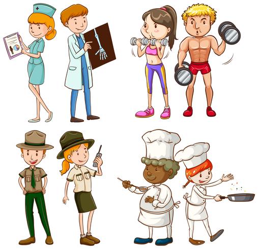 People doing different jobs vector