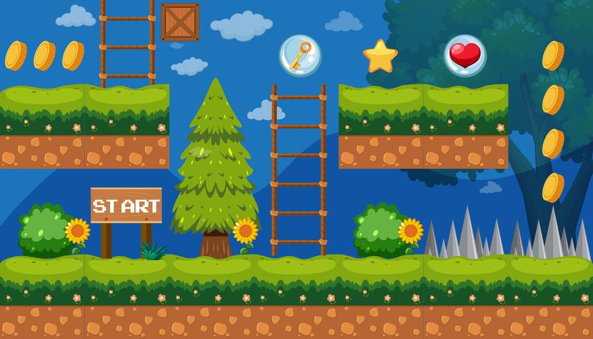 Garden Game Template at Start Point vector