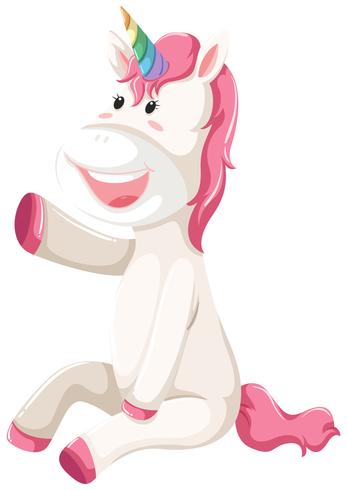 Un personaje feliz de unicornio. vector