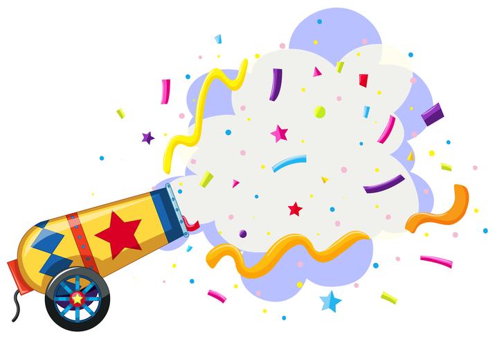 cannon exploding confetti background vector