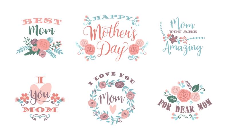 Happy Mothers Day. Vector emblems.